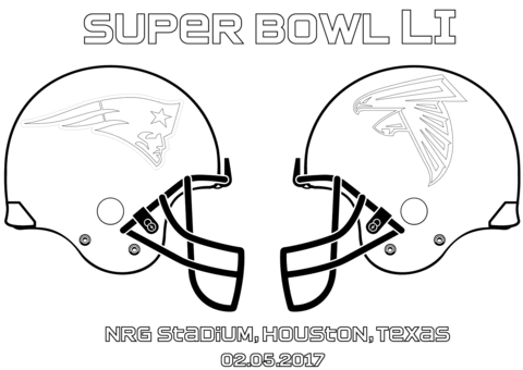 Super Bowl Li  New England Patriots Vs. Atlanta Falcons Coloring Page